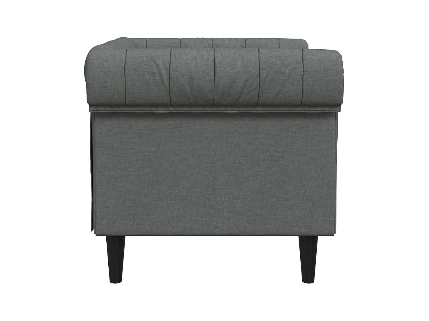 Fauteuil Chesterfield gris foncé tissu