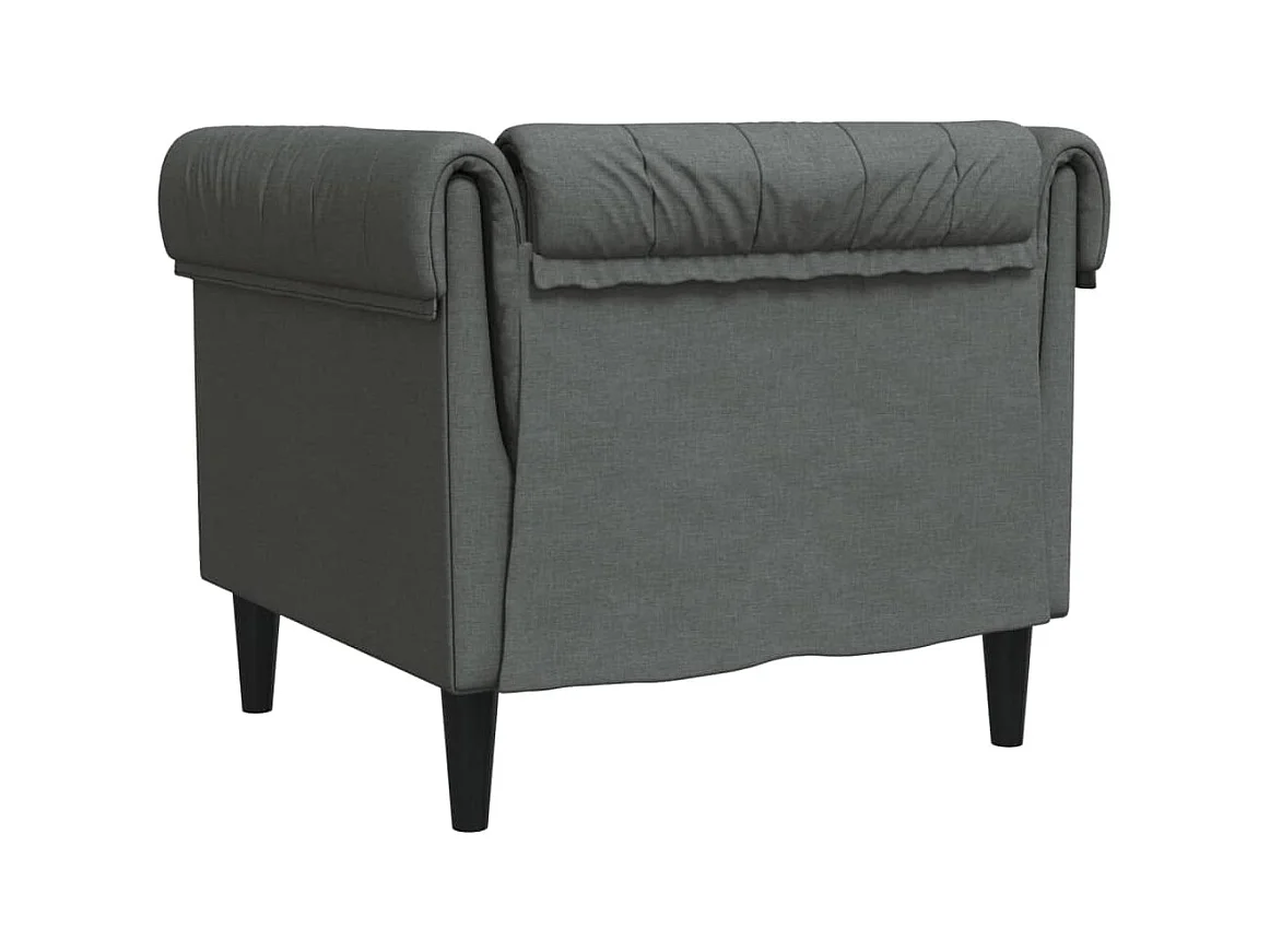 Fauteuil Chesterfield gris foncé tissu