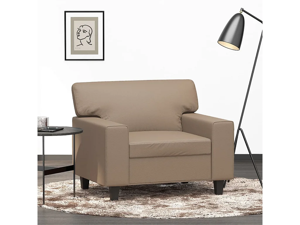 Fauteuil 60 cm kunstleer cappuccinokleurig