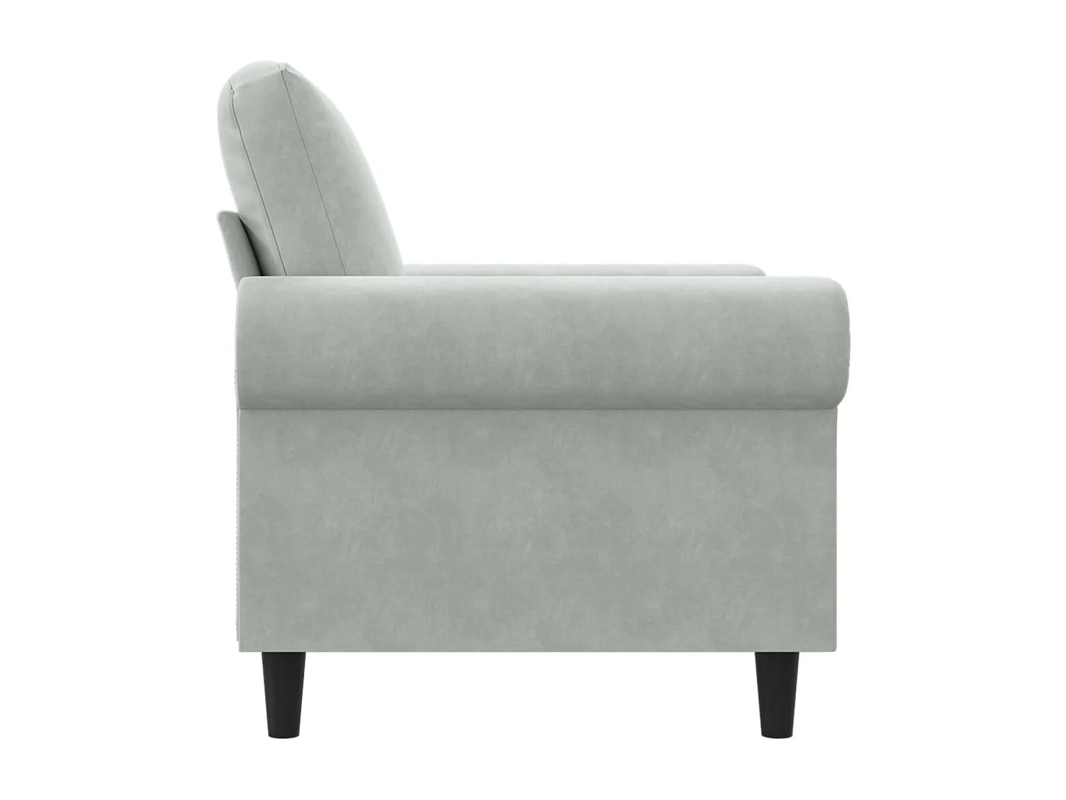 Fauteuil 60 cm fluweel lichtgrijs