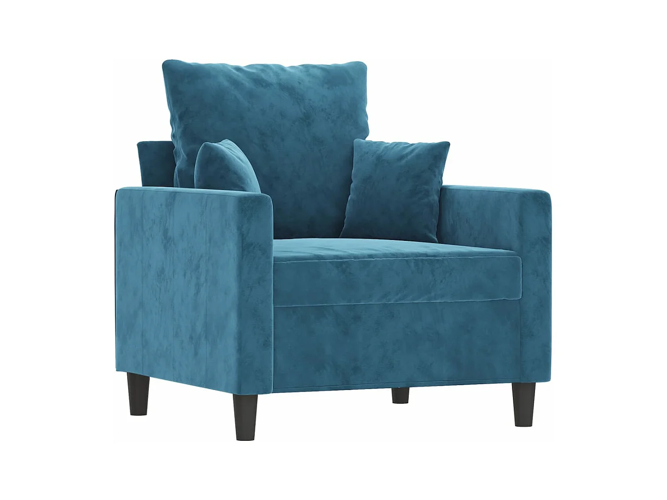 Fauteuil Bleu 60 cm Velours