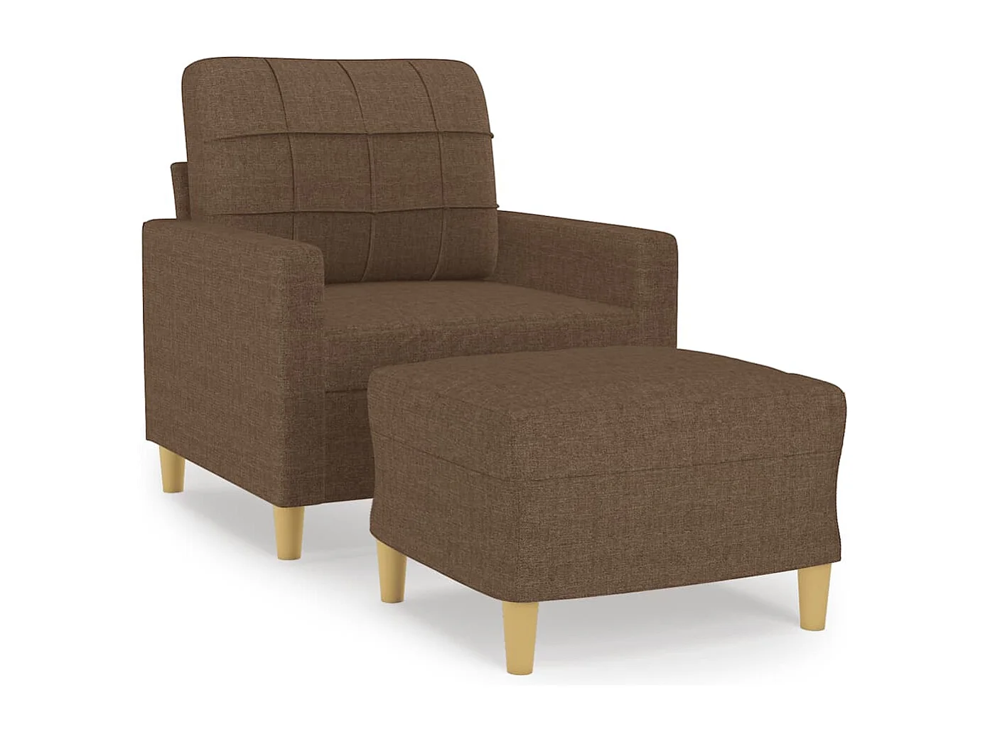 Fauteuil avec repose-pied Marron 60 cm Tissu