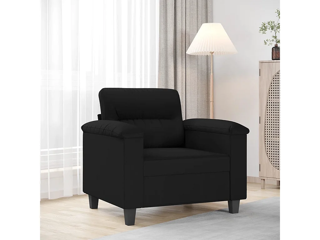 Sillón de tela de microfibra negro 60 cm