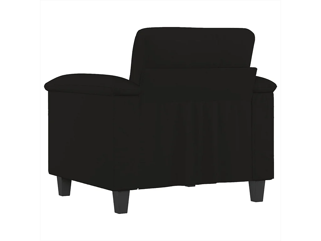Sillón de tela de microfibra negro 60 cm