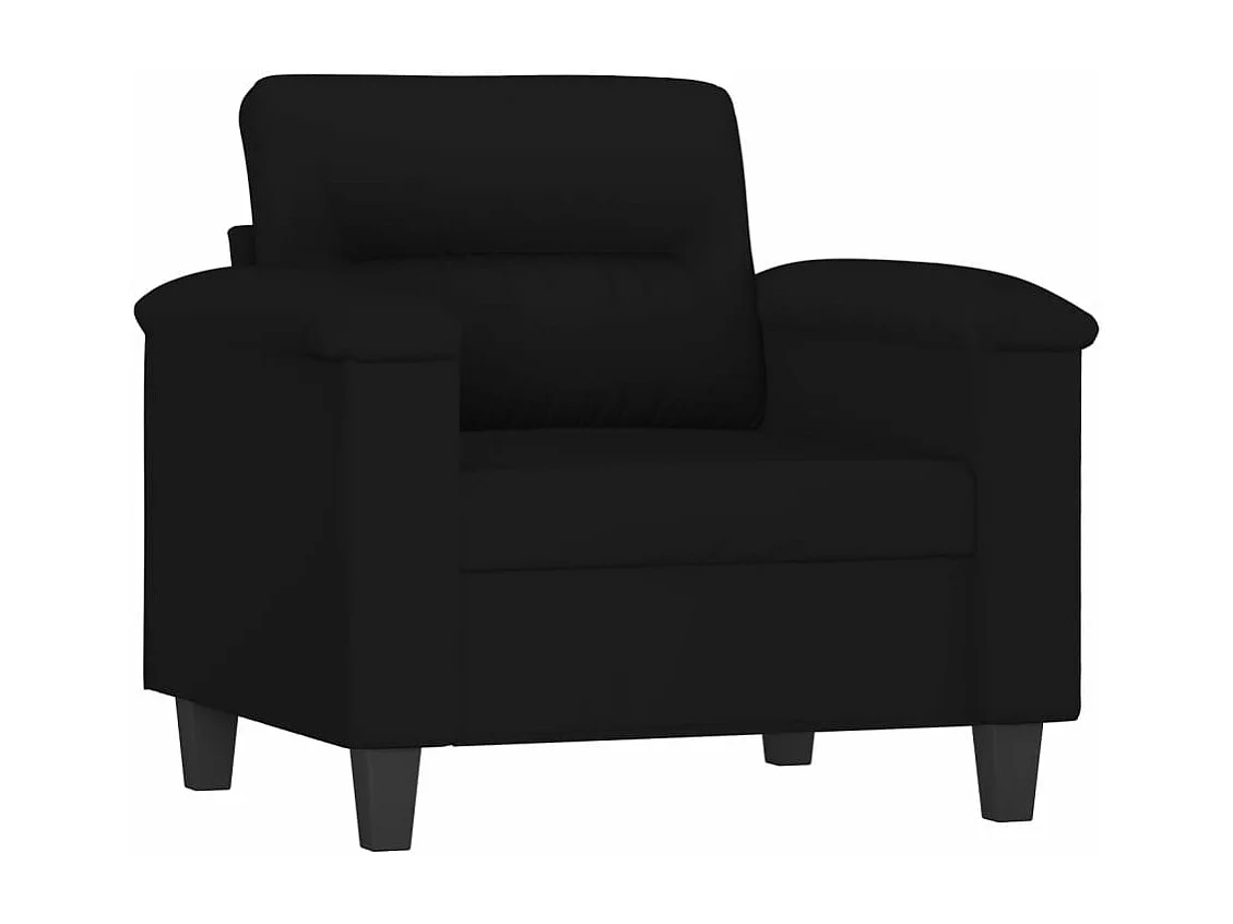 Sillón de tela de microfibra negro 60 cm