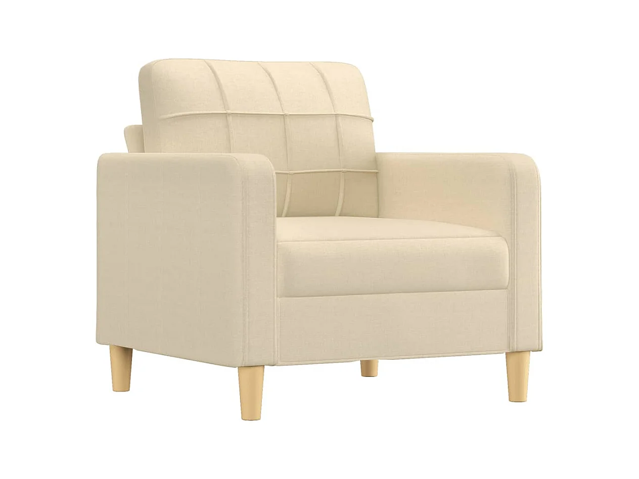 Fauteuil avec repose-pied Crème 60 cm Tissu