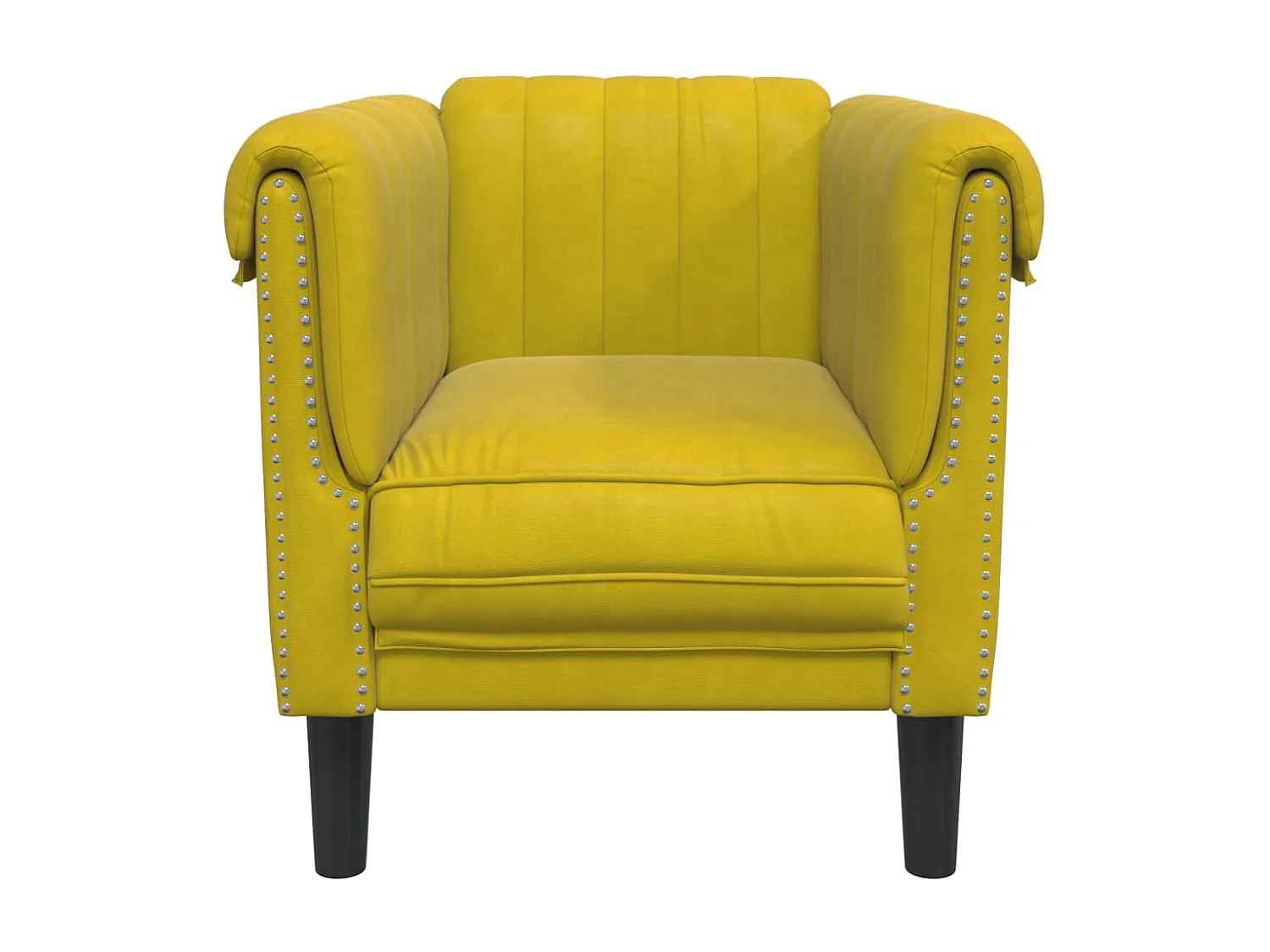 Fauteuil jaune velours