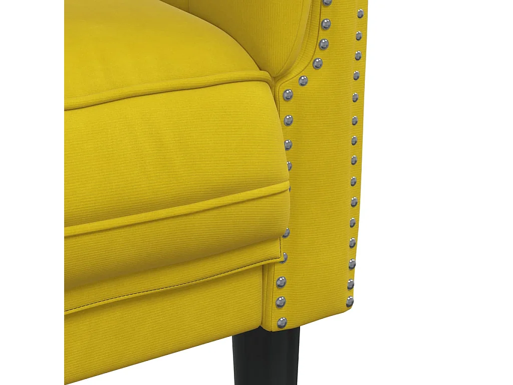 Fauteuil jaune velours