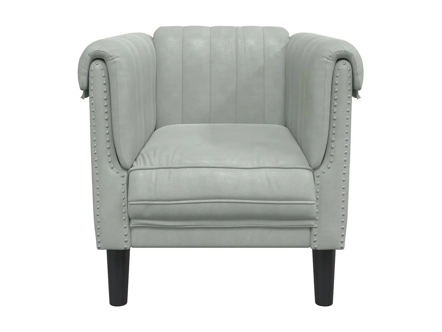 Fauteuil gris clair Velours