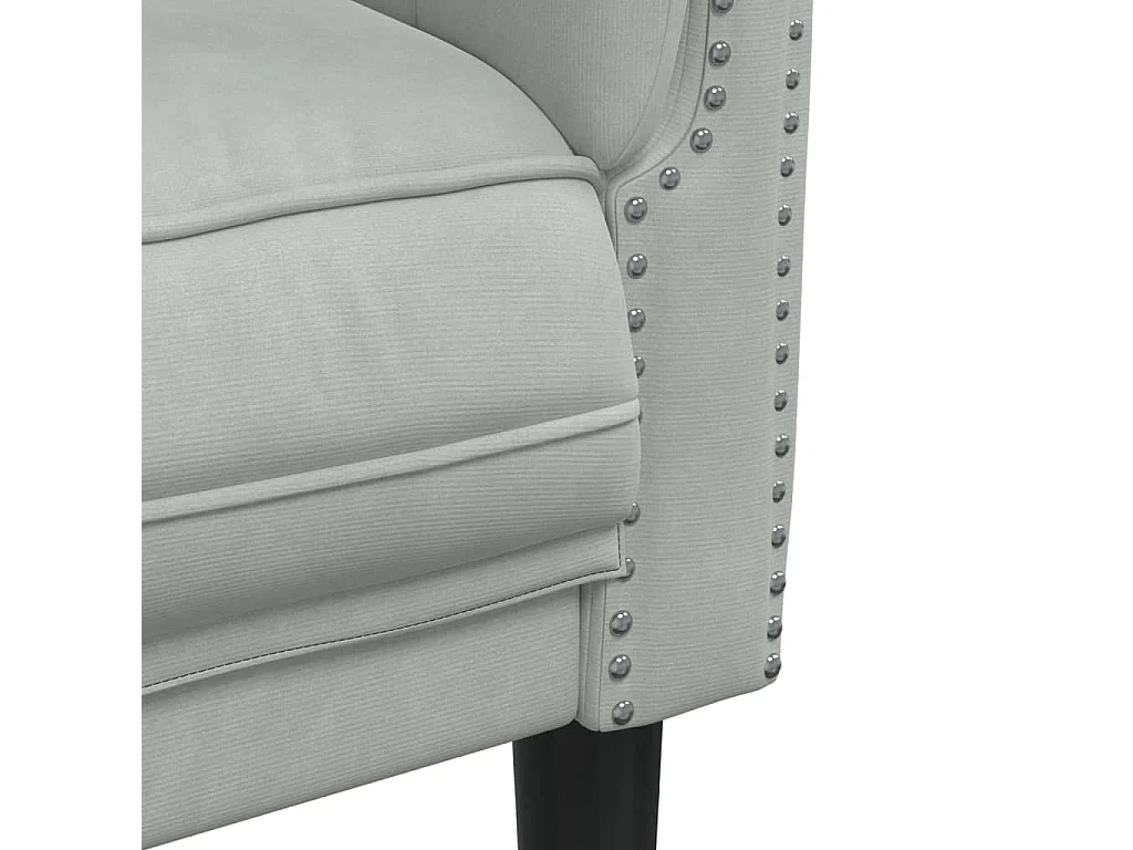 Fauteuil gris clair Velours