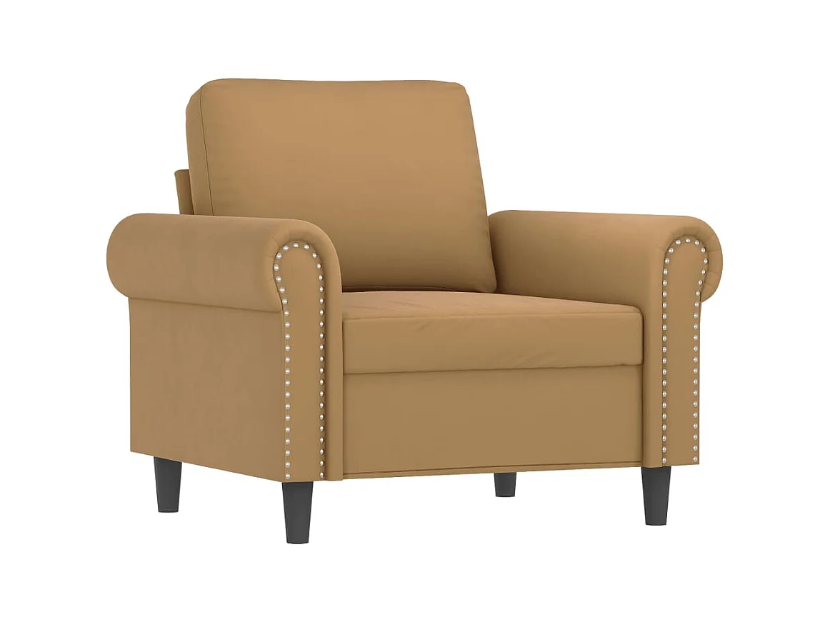 Fauteuil avec repose-pied Marron 60 cm Velours