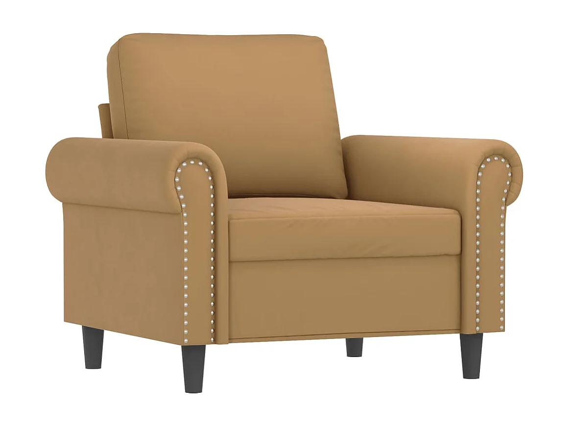 Fauteuil avec repose-pied Marron 60 cm Velours