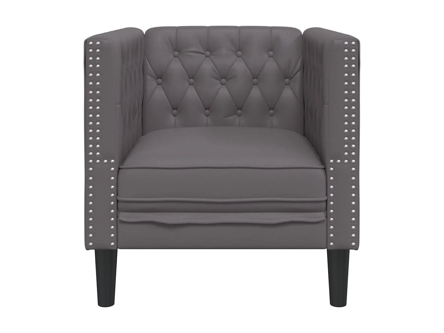 Fauteuil Chesterfield-stijl kunstleer grijs