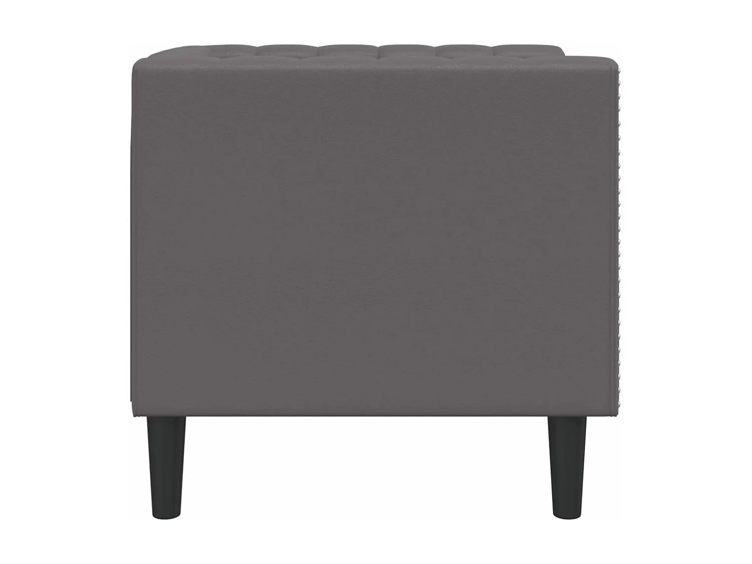 Sillón Chesterfield de cuero artificial gris