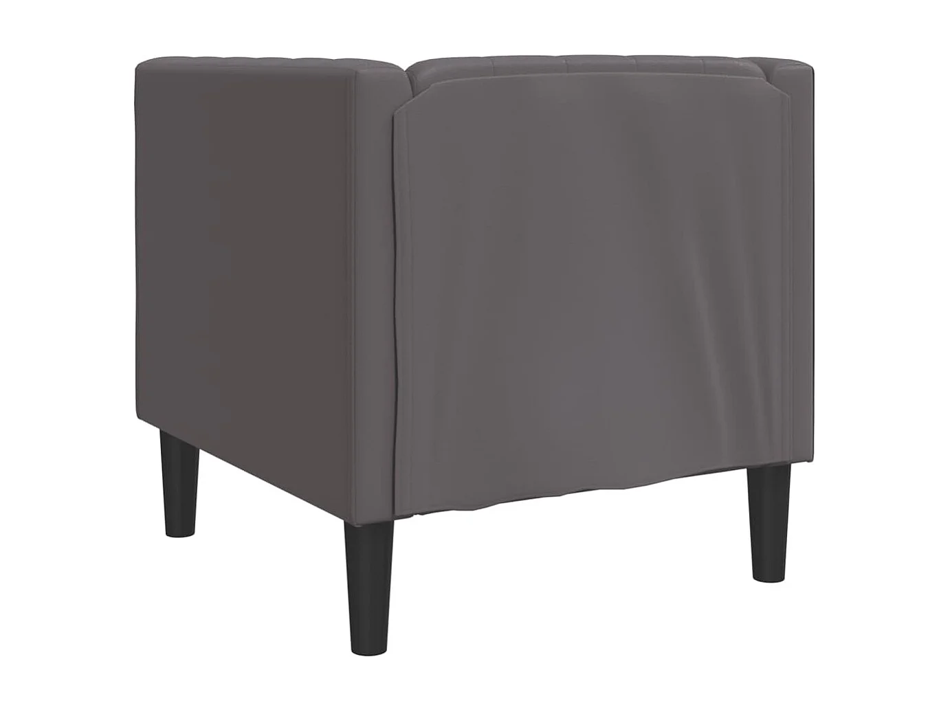 Sillón Chesterfield de cuero artificial gris