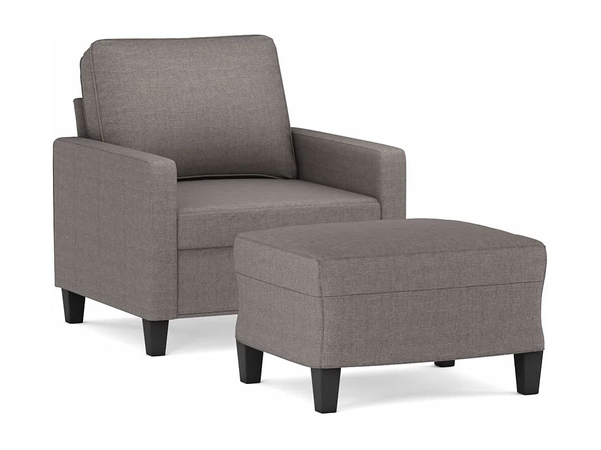 Fauteuil avec repose-pied Taupe 60 cm Tissu