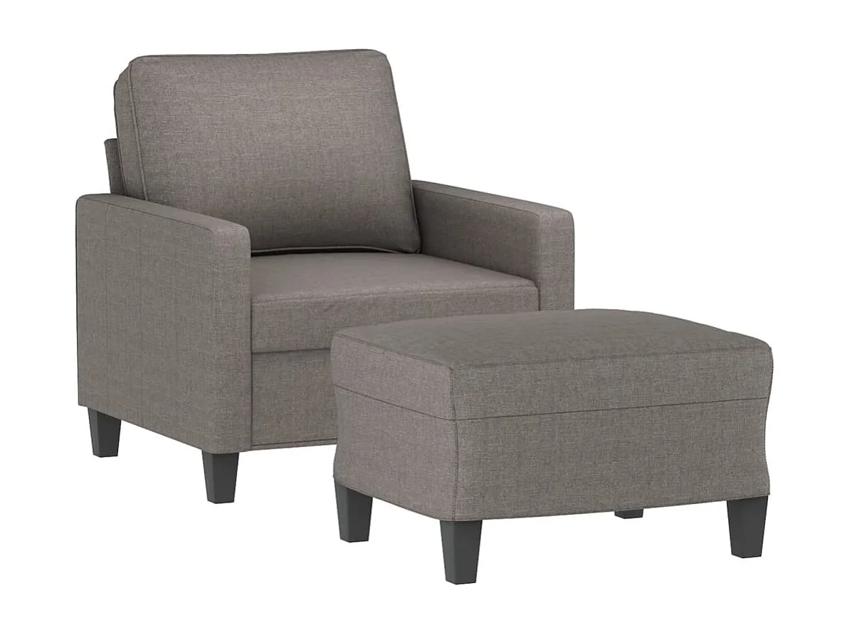 Fauteuil avec repose-pied Taupe 60 cm Tissu