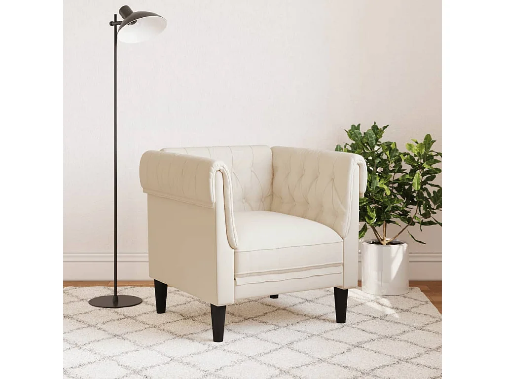 Fauteuil Chesterfield-stijl linnen