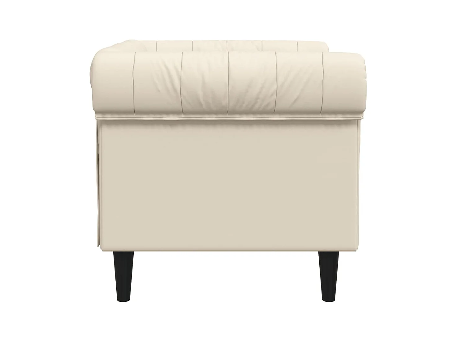 Fauteuil Chesterfield crème tissu