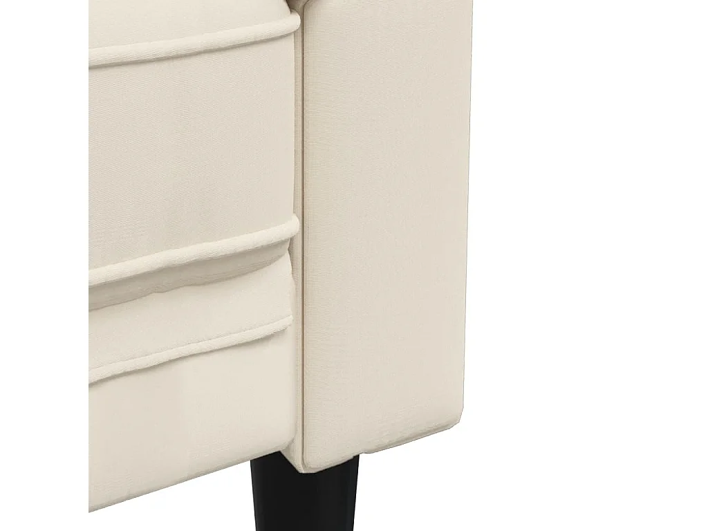 Fauteuil Chesterfield crème tissu