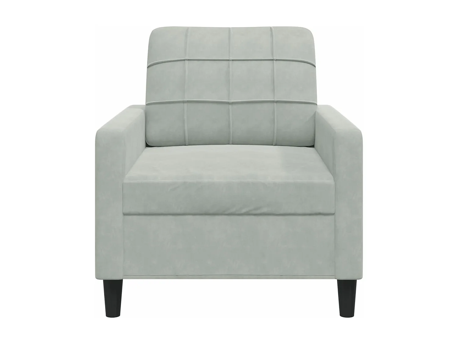 Fauteuil Gris clair 60 cm Velours