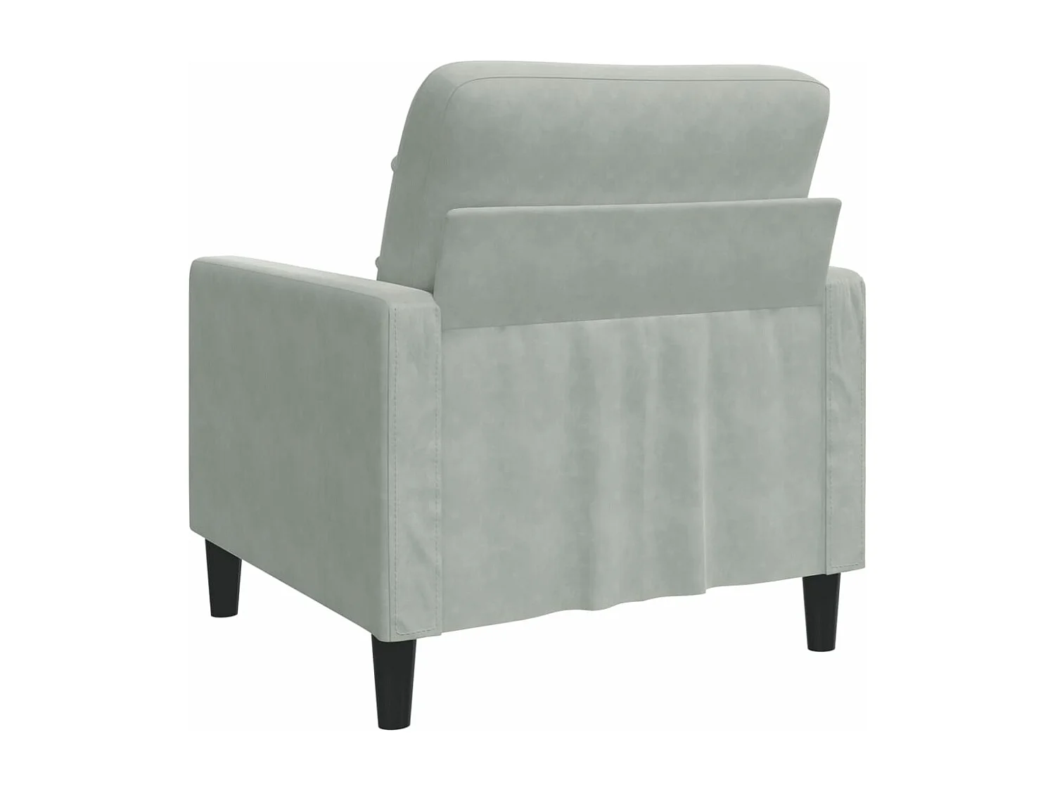 Fauteuil Gris clair 60 cm Velours