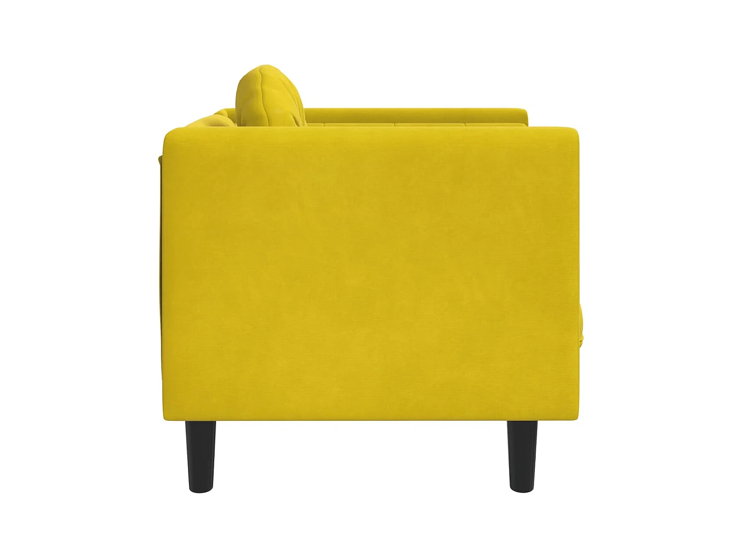 Fauteuil avec coussin jaune velours