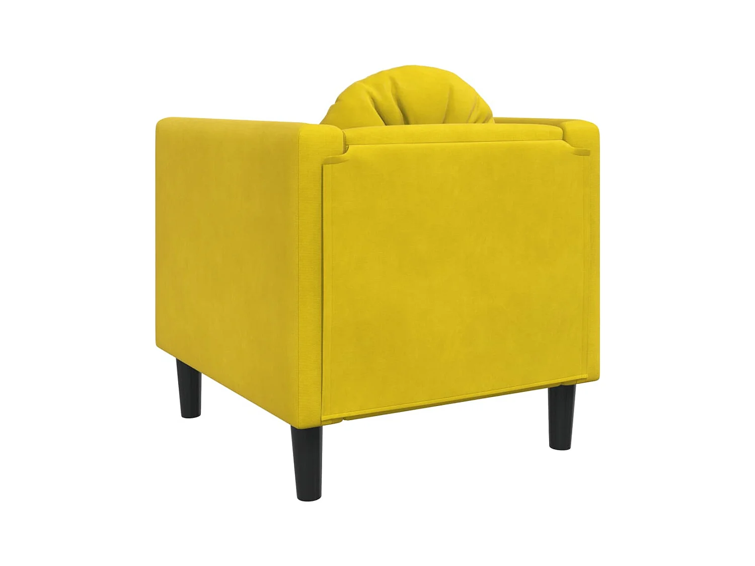 Fauteuil avec coussin jaune velours