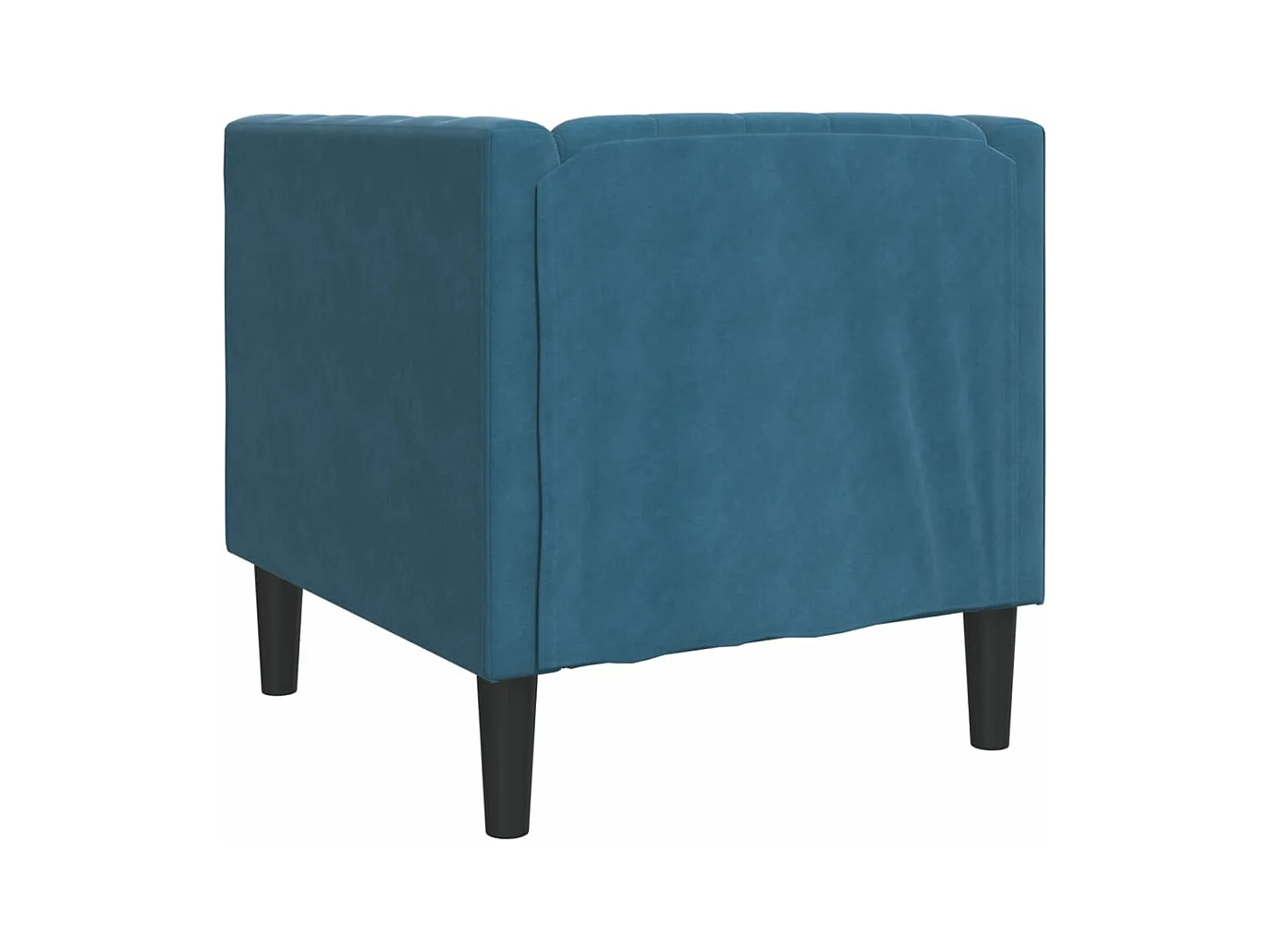 Fauteuil Chesterfield bleu velours