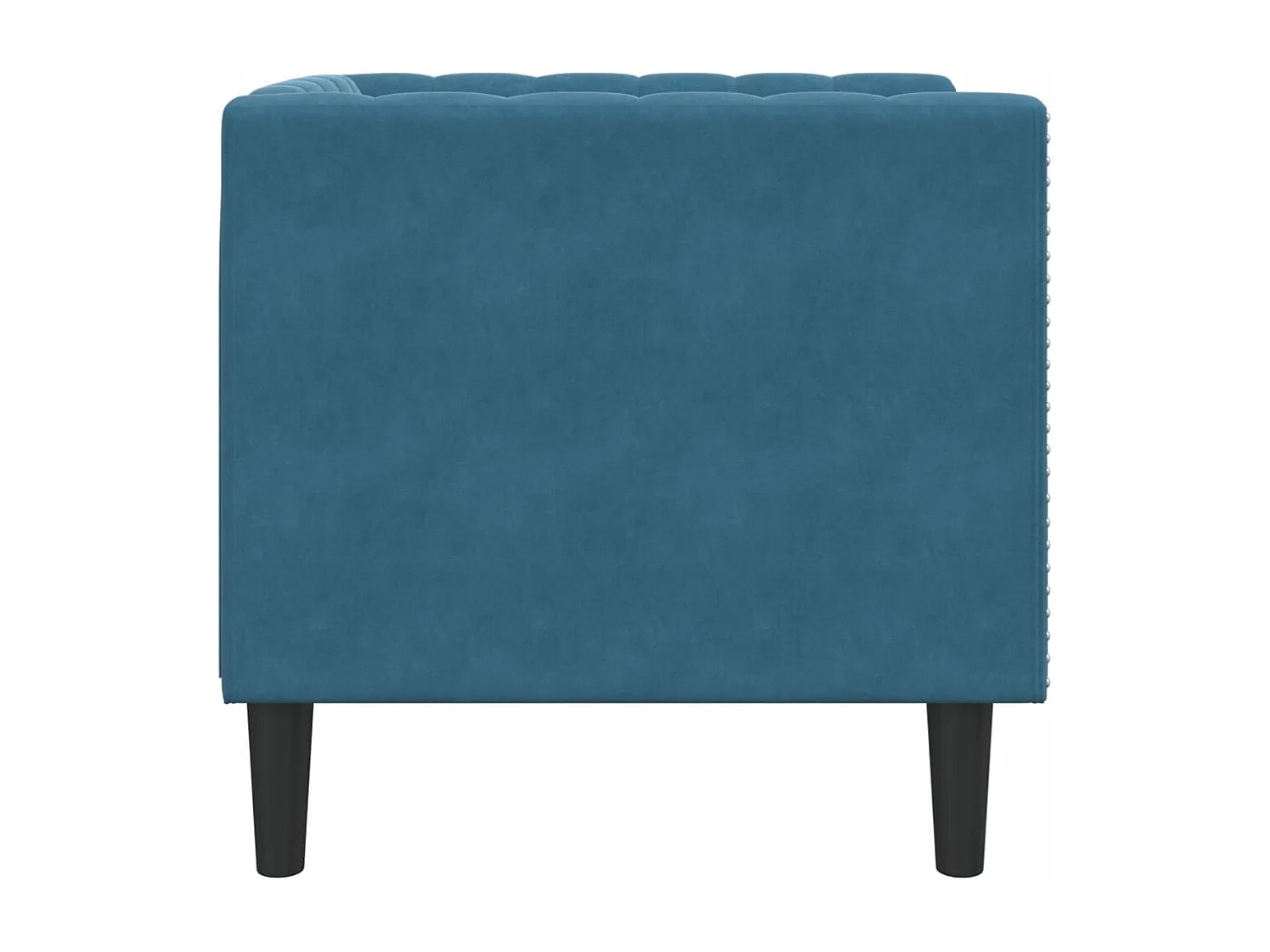Fauteuil Chesterfield bleu velours