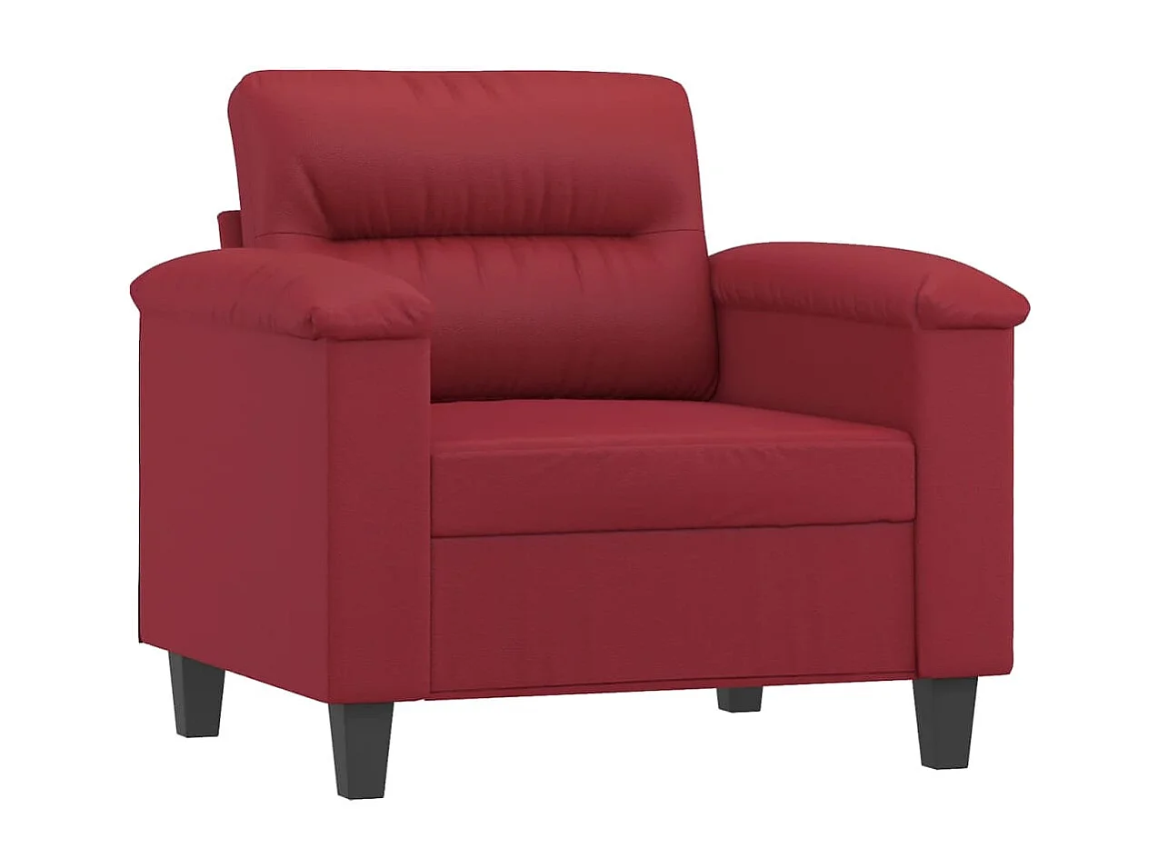 Fauteuil avec repose-pied Rouge bordeaux 60 cm Similicuir