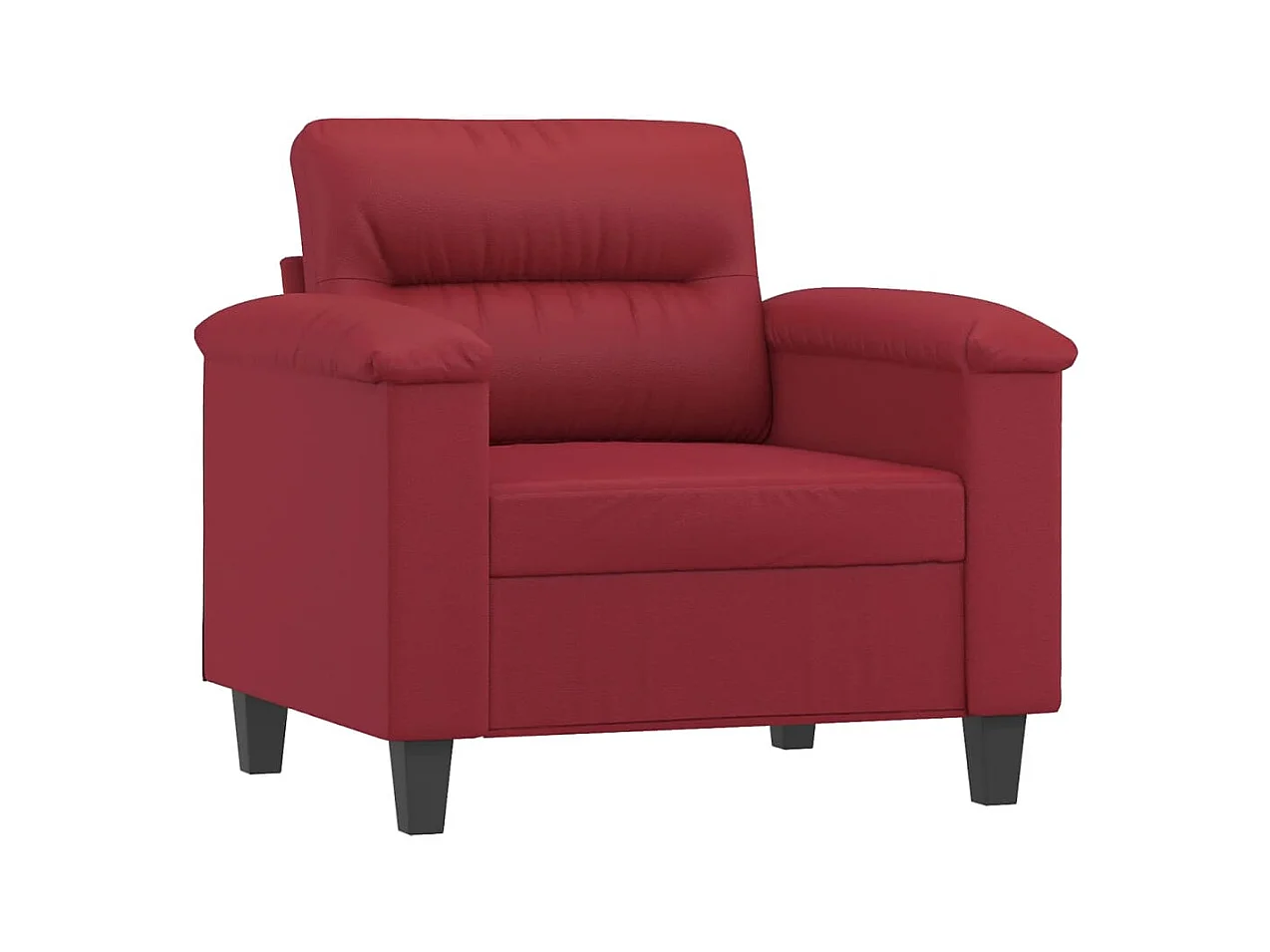 Poltrona com apoio de pés 60 cm couro artificial vermelho tinto