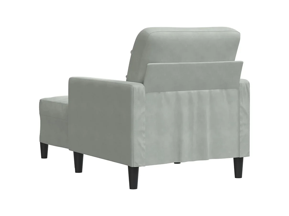 Fauteuil avec repose-pied Gris clair 60 cm Velours