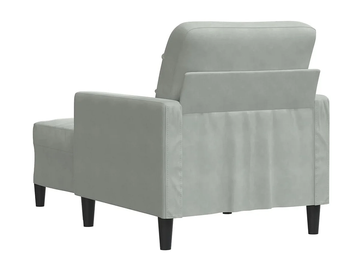 Fauteuil avec repose-pied Gris clair 60 cm Velours