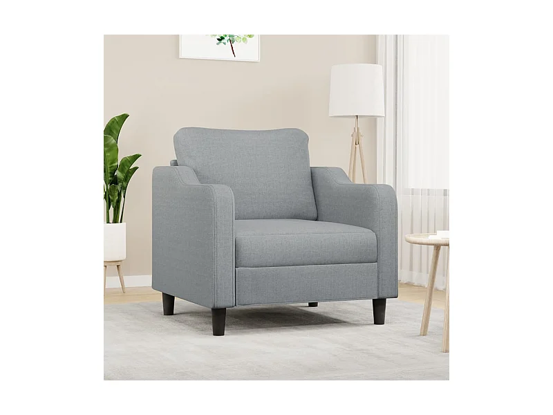 Poltrona tecido 60 cm cinzento-claro