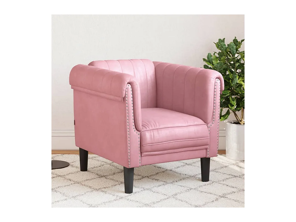 Fauteuil rose velours