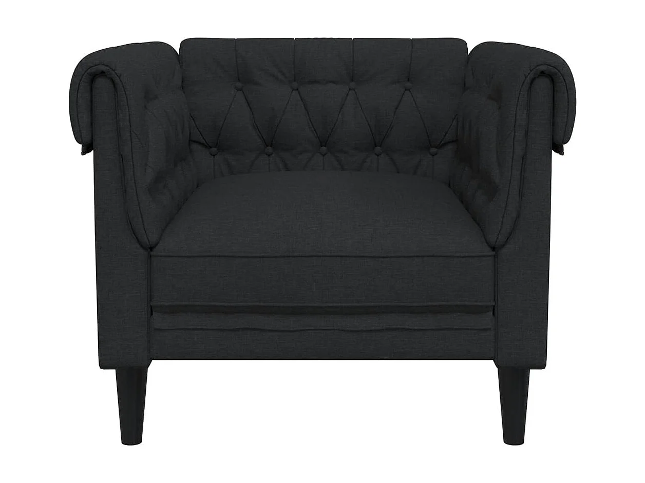 Fauteuil Chesterfield-stijl stof zwart