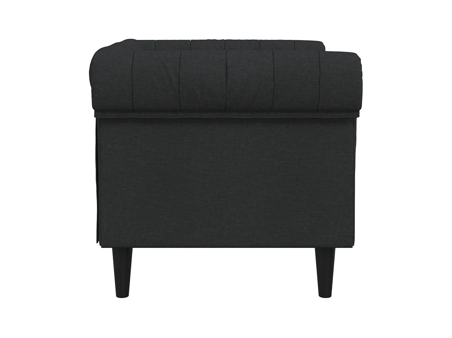 Fauteuil Chesterfield noir tissu