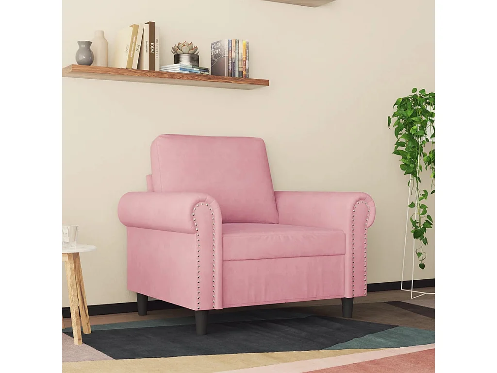 Fauteuil Rose 60 cm Velours