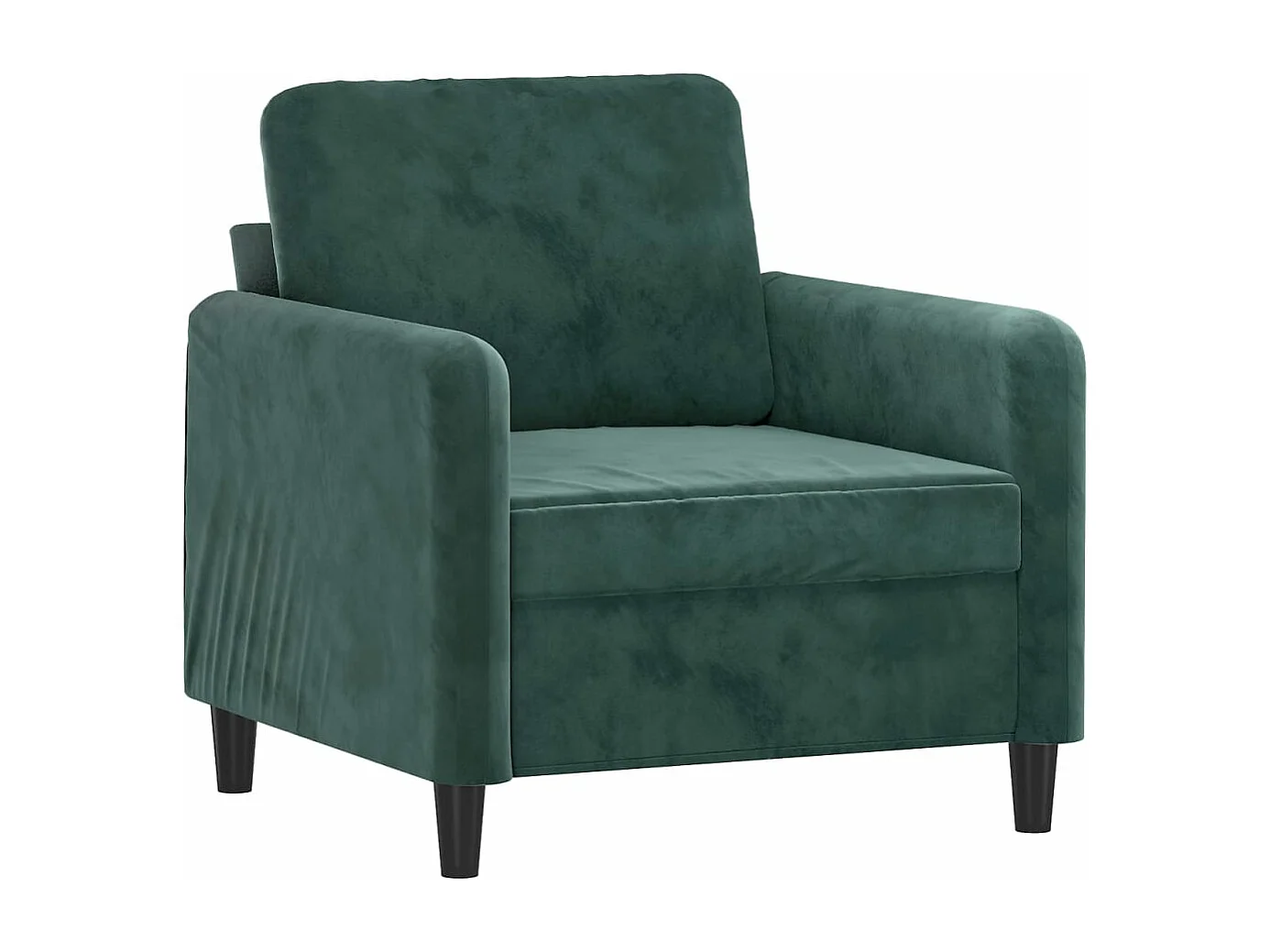 Sillón con taburete terciopelo verde oscuro 60 cm