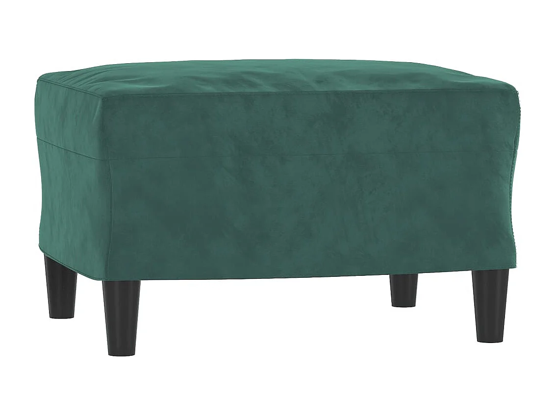 Sillón con taburete terciopelo verde oscuro 60 cm
