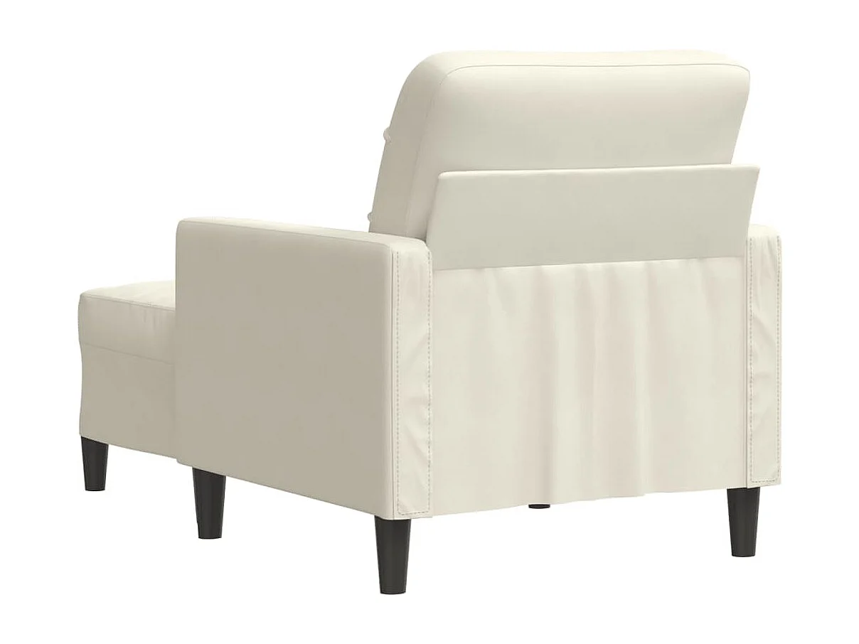 Poltrona com apoio de pés 60 cm veludo cor creme