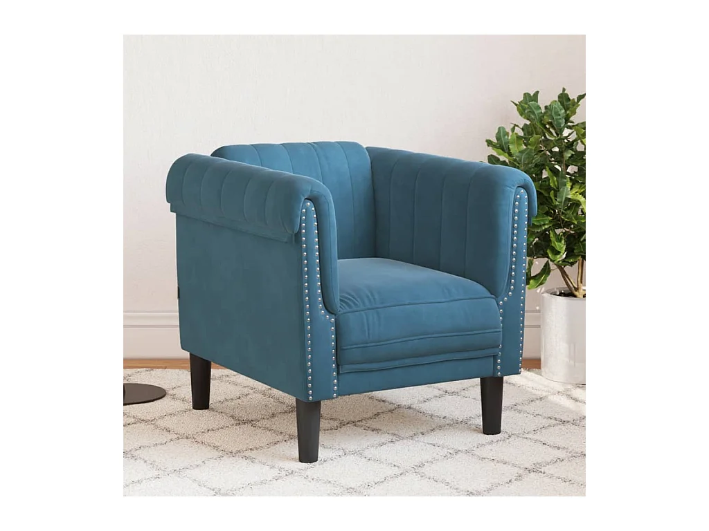 Fauteuil bleu velours