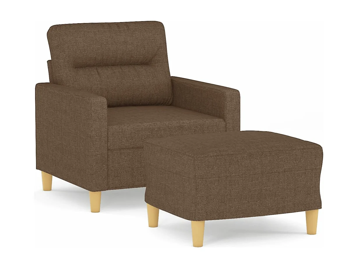 Fauteuil avec repose-pied Marron 60 cm Tissu