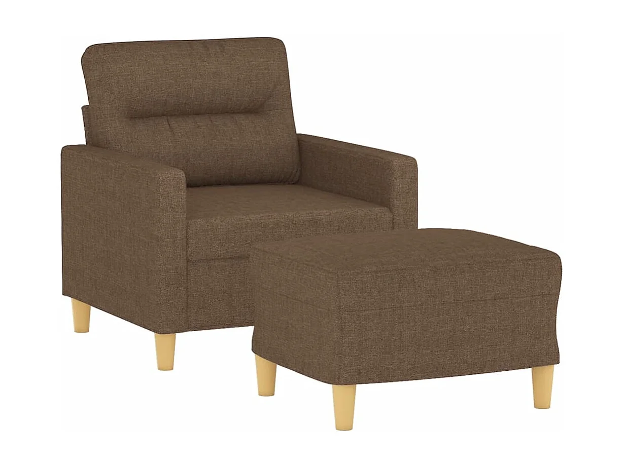 Fauteuil avec repose-pied Marron 60 cm Tissu