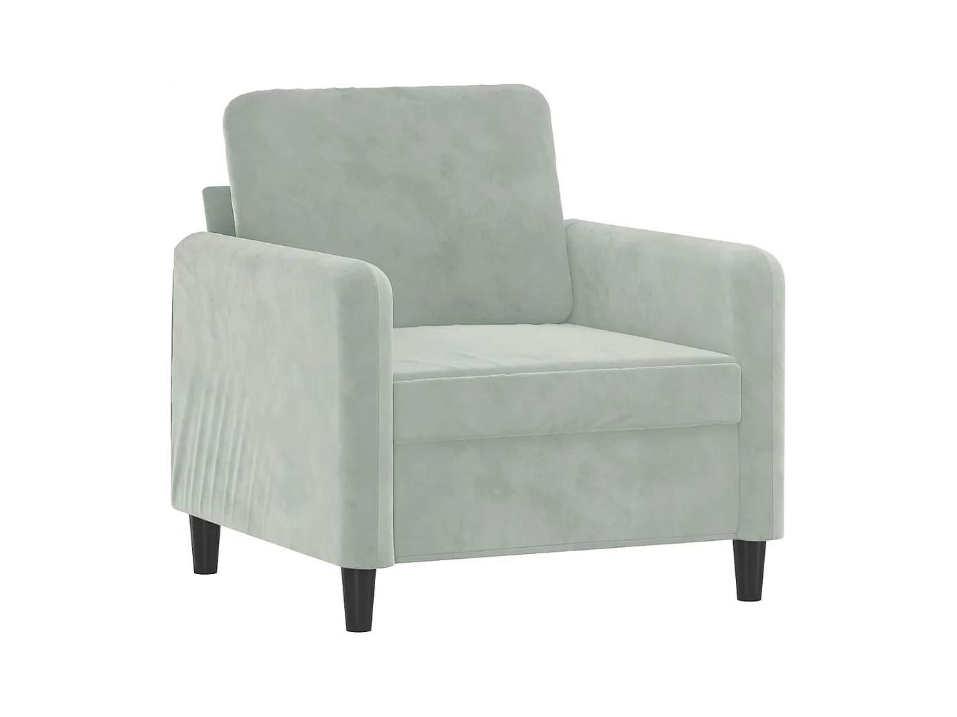 Fauteuil avec repose-pied Gris clair 60 cm Velours
