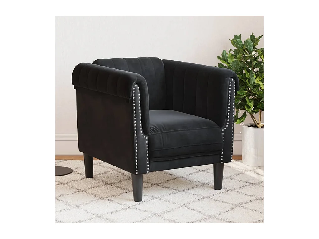 Fauteuil noir velours