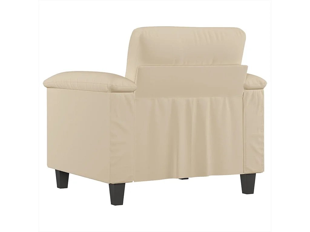 Fauteuil crème 60 cm tissu microfibre