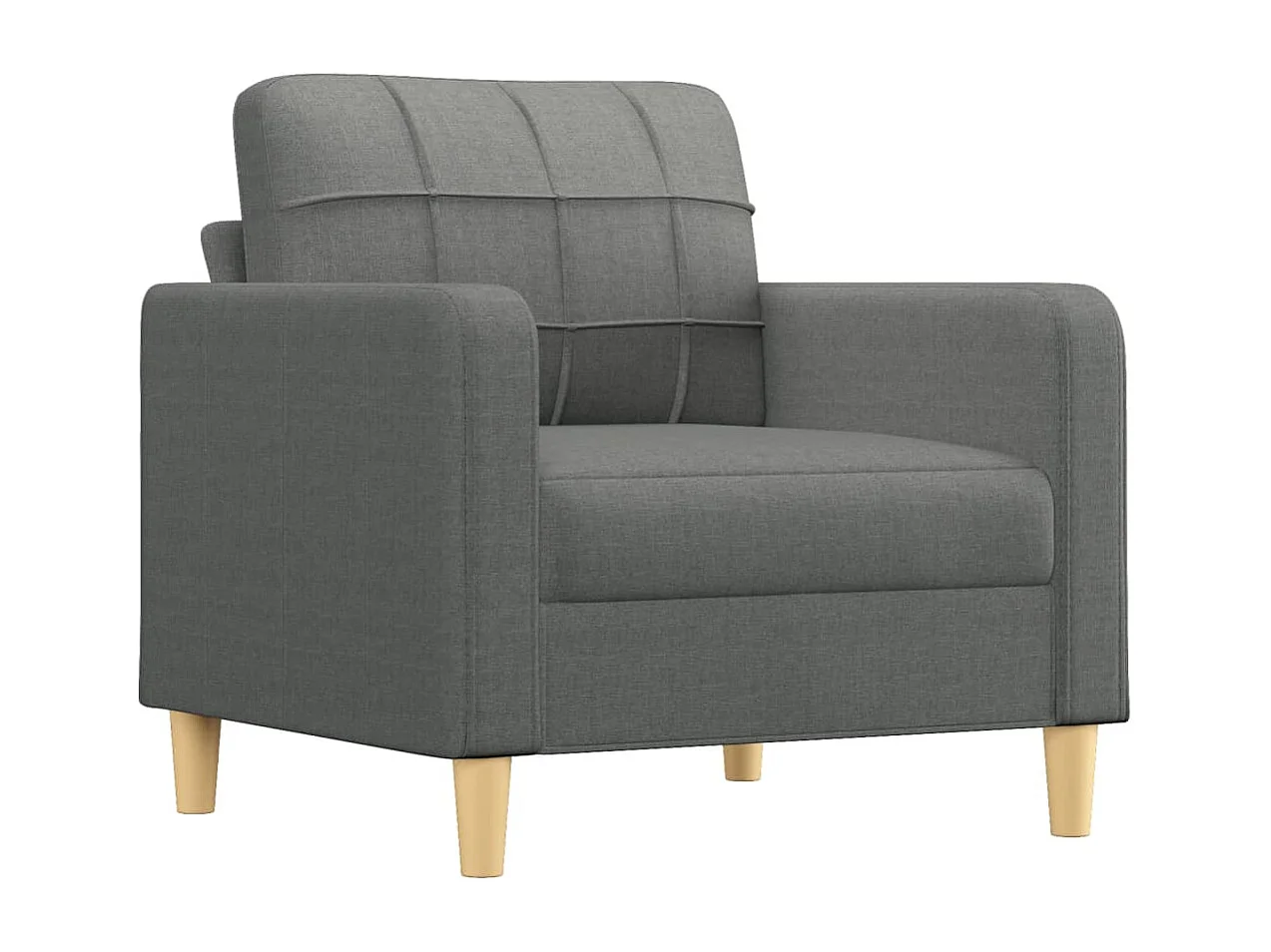 Fauteuil avec repose-pied Gris foncé 60 cm Tissu