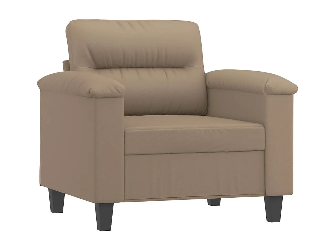 Fauteuil met voetenbank 60 cm kunstleer cappuccinokleurig